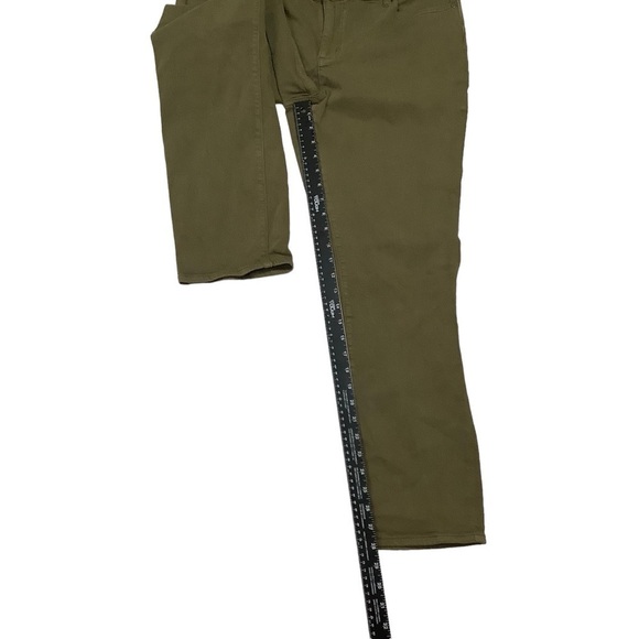 Lands’ End Jeans Sz 16 Not-too-low Rise Slim Olive - Picture 6 of 9